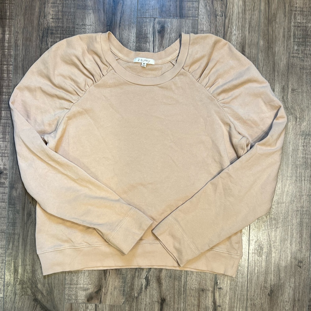Z Supply Ruched Shoulder Sweatshirt